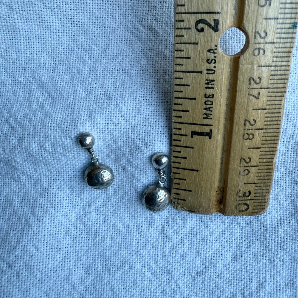 Silver Dangle Stud Earrings - image 2